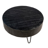 Barocca Black Sealed Wood and Iron Finish Coffee Table